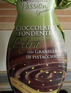 Cioccolato fondente extra con granella di pistacchio